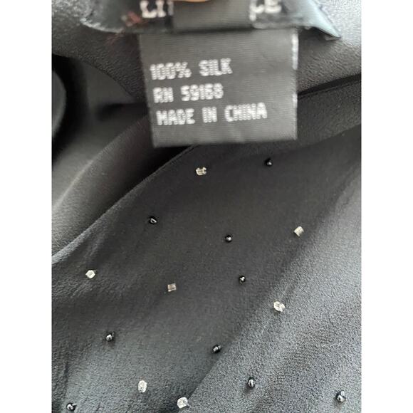 Vintage Karen Kane Silk Black Midi Dress Whimsigoth, Fairy, Witchy M 100% Silk - Picture 8 of 8